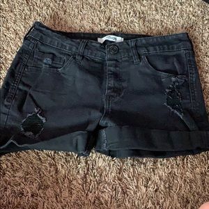 black distressed jean shorts